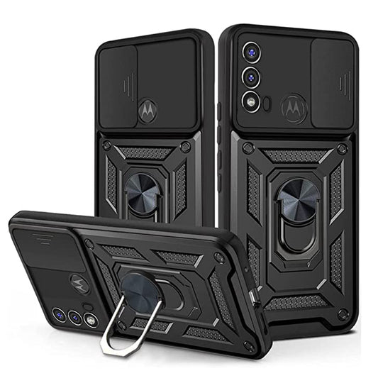 Coque pour Motorola Moto E40 / E30 / E20, Techsuit, CamShield, Noire