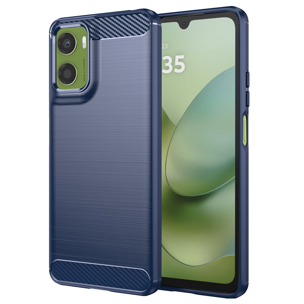 Étui pour Motorola Moto G06 Power / G06, Techsuit, Carbone, Bleu