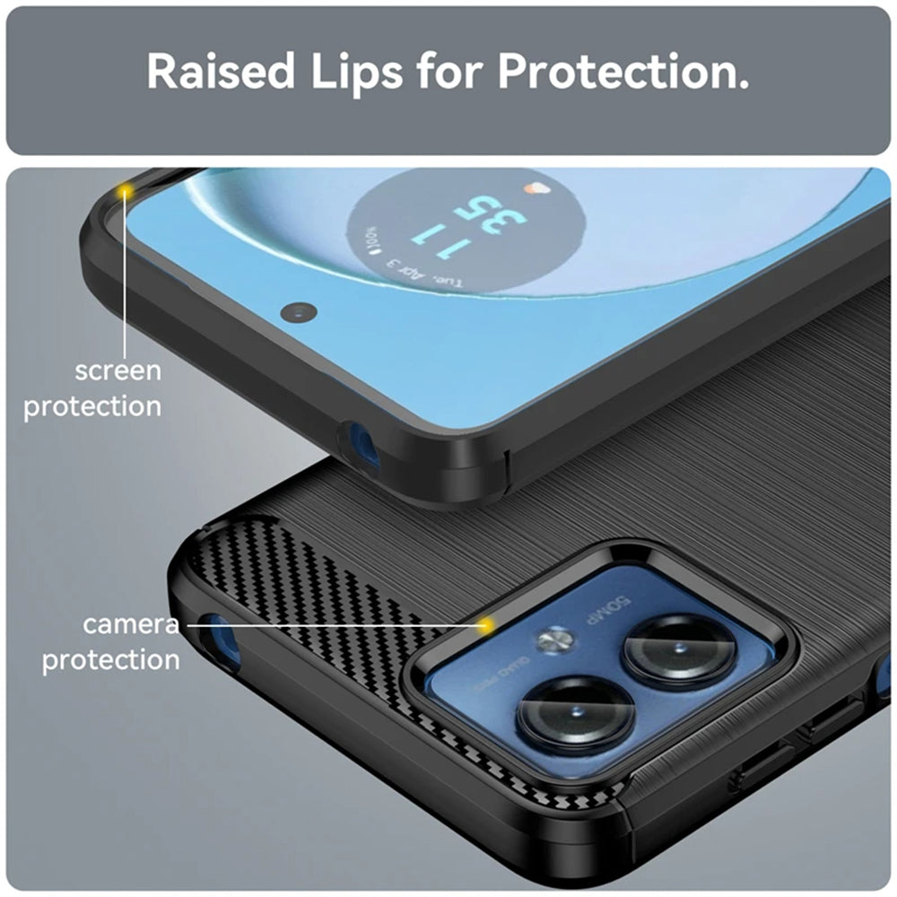 Coque pour Motorola Moto G14, Techsuit, Carbone, Bleue