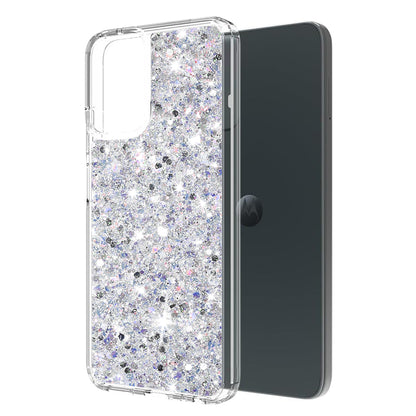 Coque pour Motorola Moto G14, Techsuit, Paillettes Scintillantes, Blanche