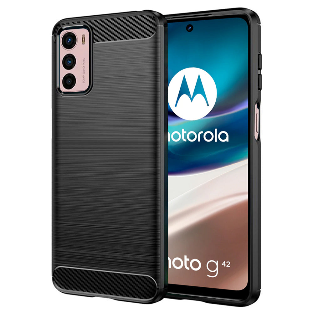 Coque pour Motorola Moto G42, Techsuit, Carbone, Noire