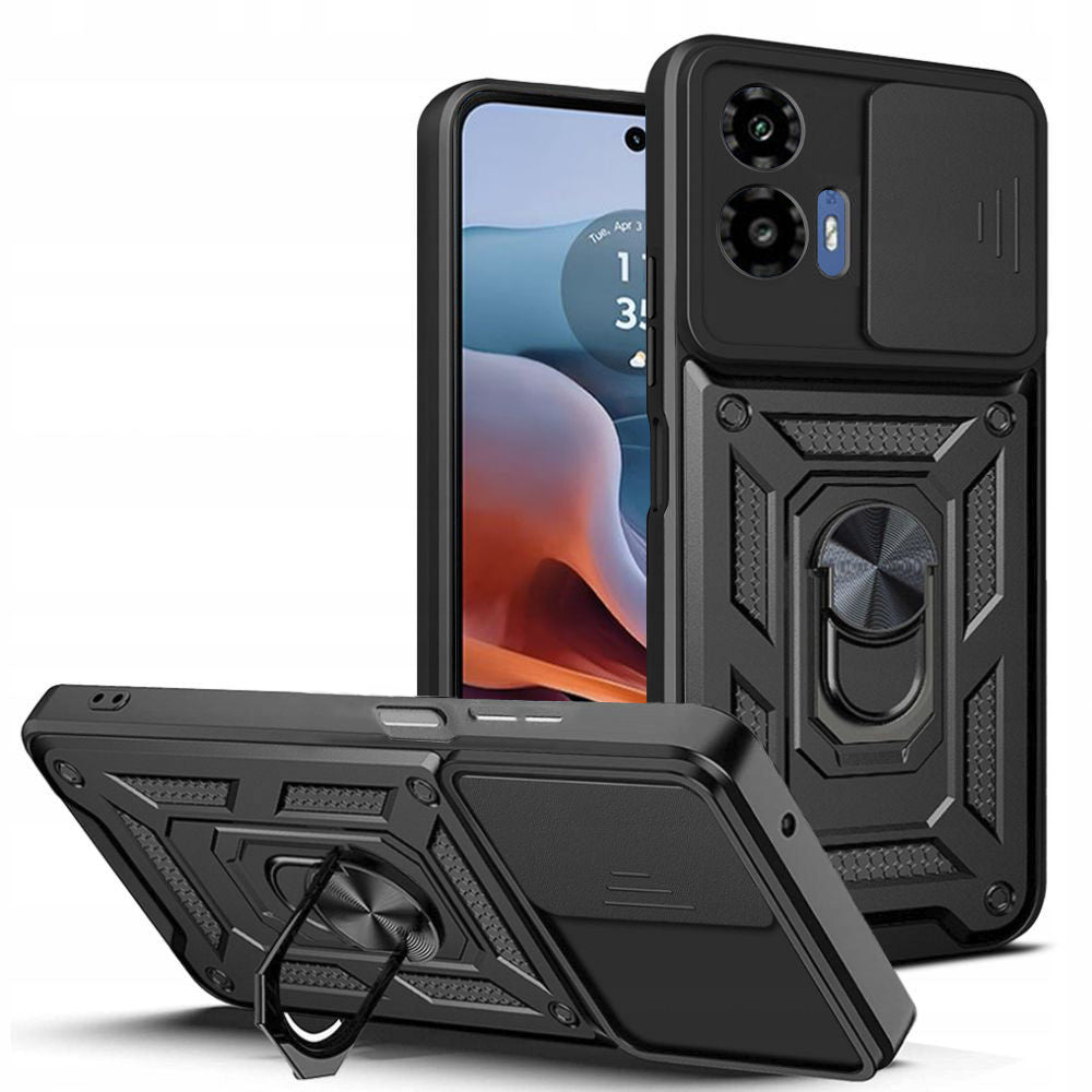 Coque pour Motorola Moto G45 / G34, Techsuit, CamShield, Noire