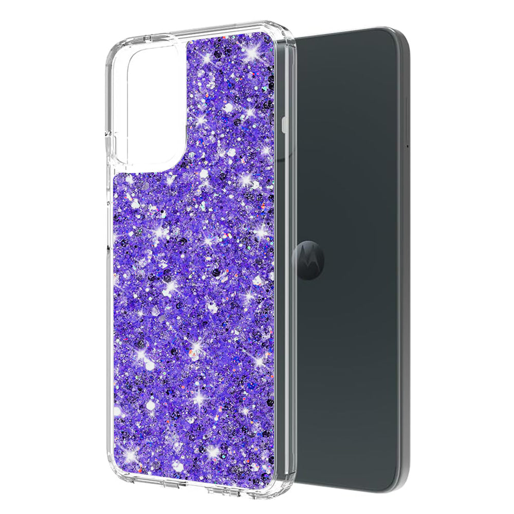 Coque pour Motorola Moto G45 / G34, Techsuit, Paillettes Scintillantes, Violet
