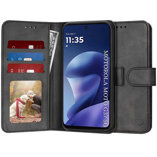 Coque pour Motorola Moto G47 / G37 Power / G37, Techsuit, Diary Book, Noire