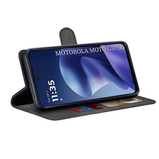 Coque pour Motorola Moto G47 / G37 Power / G37, Techsuit, Diary Book, Noire