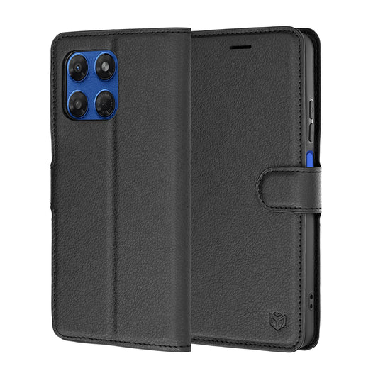 Coque pour Motorola Moto G47 / G37 Power / G37, Techsuit, Folio en cuir, Noir