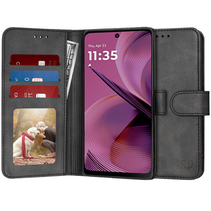 Case for Motorola Moto G55, Techsuit, Diary Book, Black