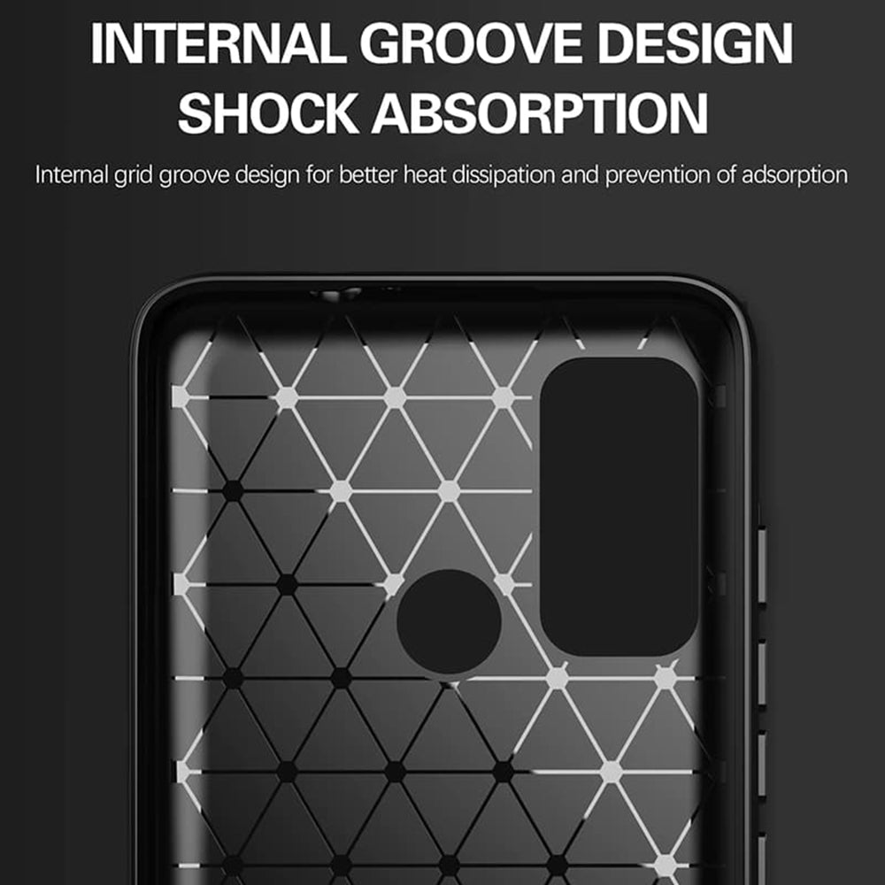 Coque pour Motorola Moto G60, Techsuit, Carbone, Noire