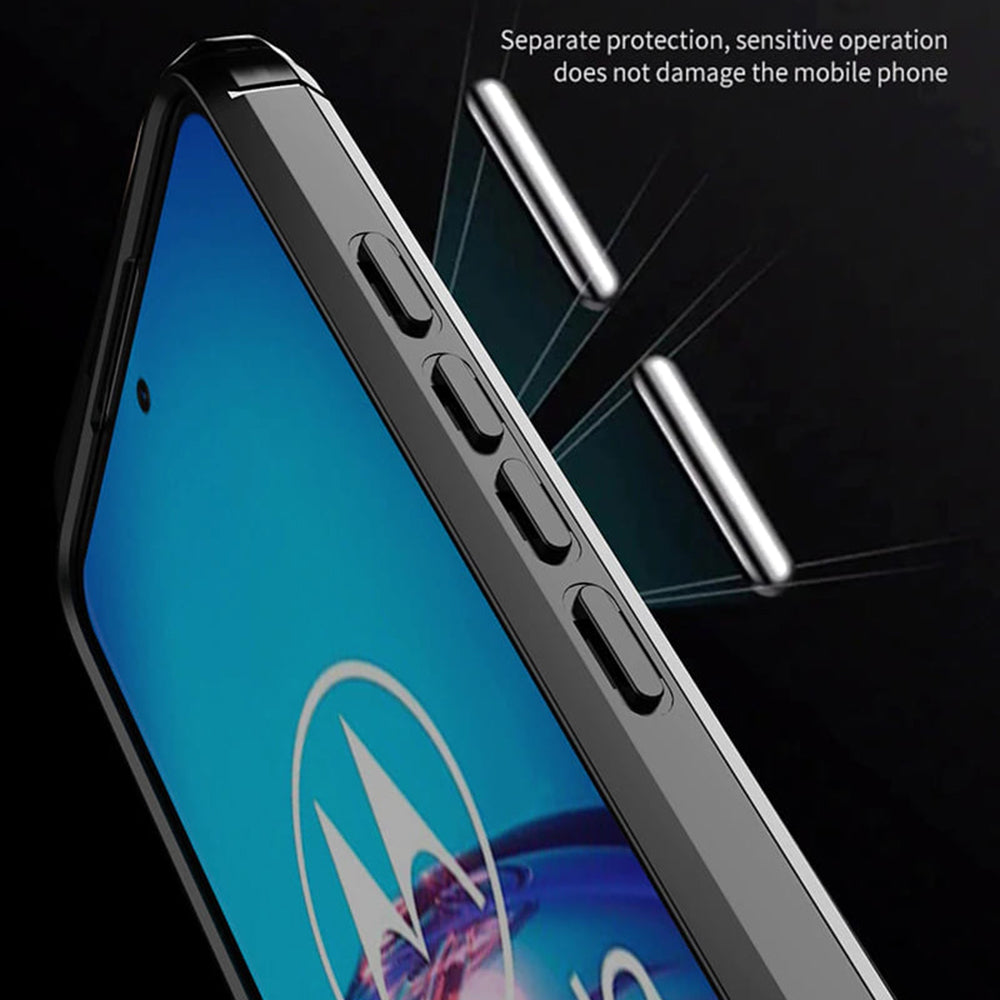 Coque pour Motorola Moto G60, Techsuit, Carbone, Noire