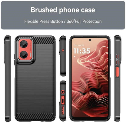 Coque pour Motorola Moto G75, Techsuit, Carbone, Noire