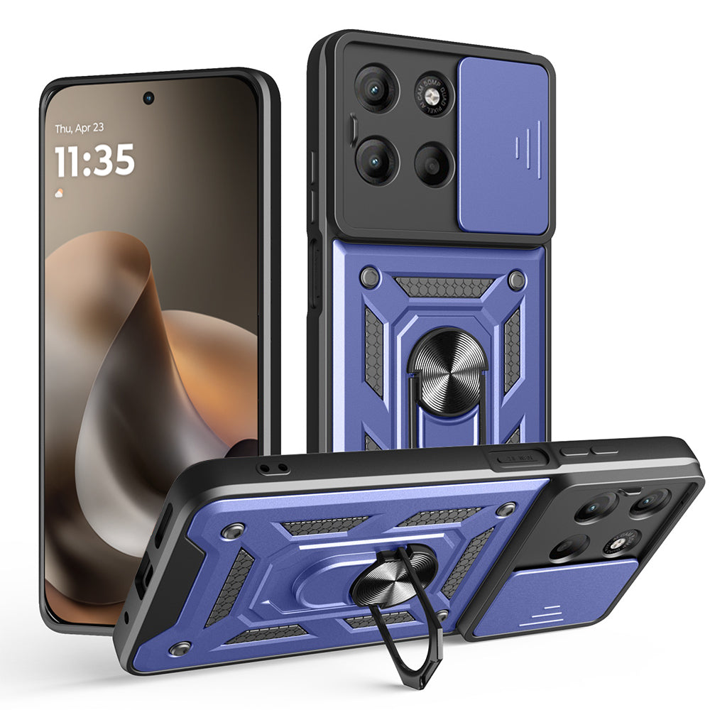 Étui pour Motorola Moto G77 / G67, Techsuit, CamShield, Bleu
