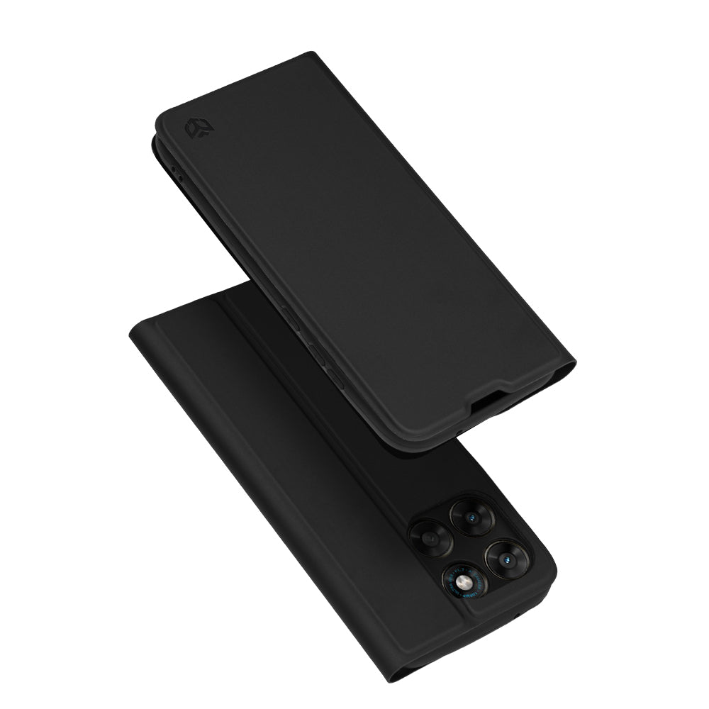 Étui pour Motorola Moto G77 / G67, Techsuit, Magskin Book, Noir