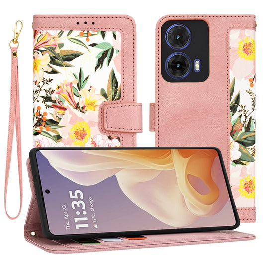 Étui pour Motorola Moto G85, Techsuit, FlipCraft, Rose