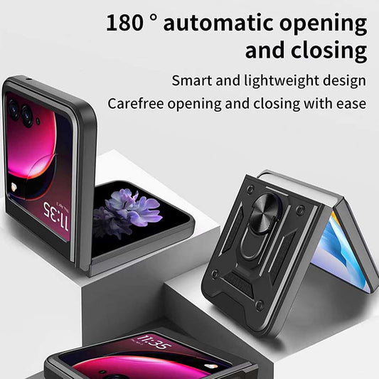 Étui pour Motorola Razr 50 Ultra, Techsuit, CamShield, Bleu