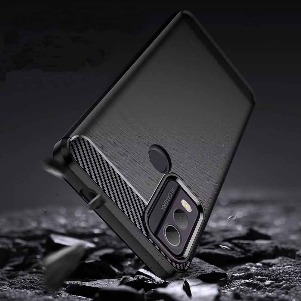 Coque pour Nokia C22, Techsuit, Carbone, Noire