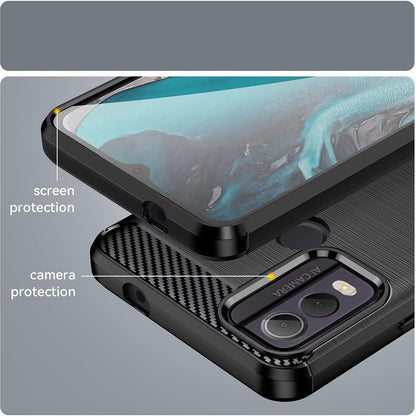 Coque pour Nokia C22, Techsuit, Carbone, Noire