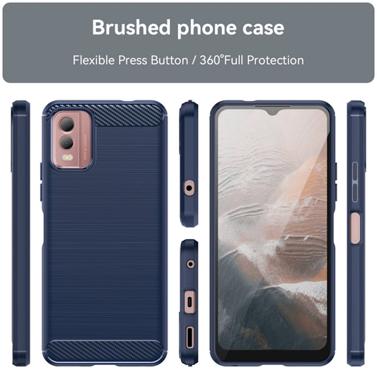 Coque pour Nokia C32, Techsuit, Carbone, Bleue