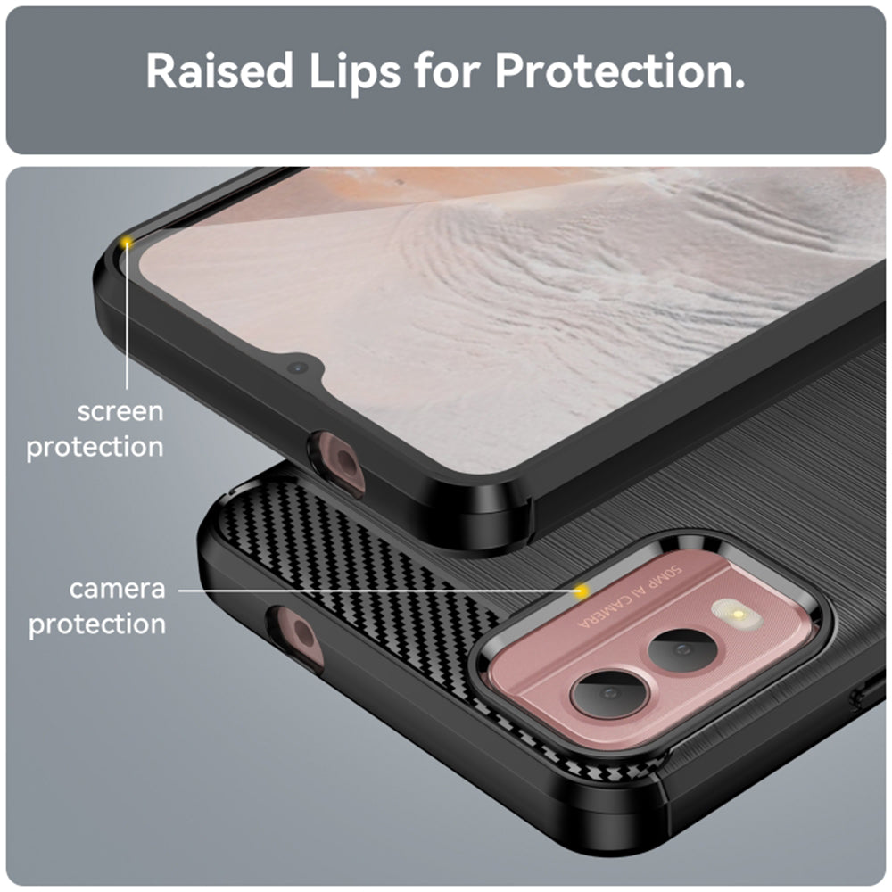 Coque pour Nokia C32, Techsuit, Carbone, Noire