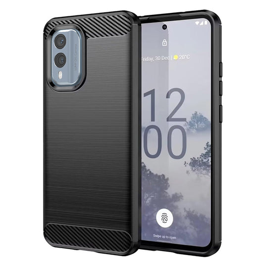 Coque pour Nokia X30, Techsuit, Carbone, Noire