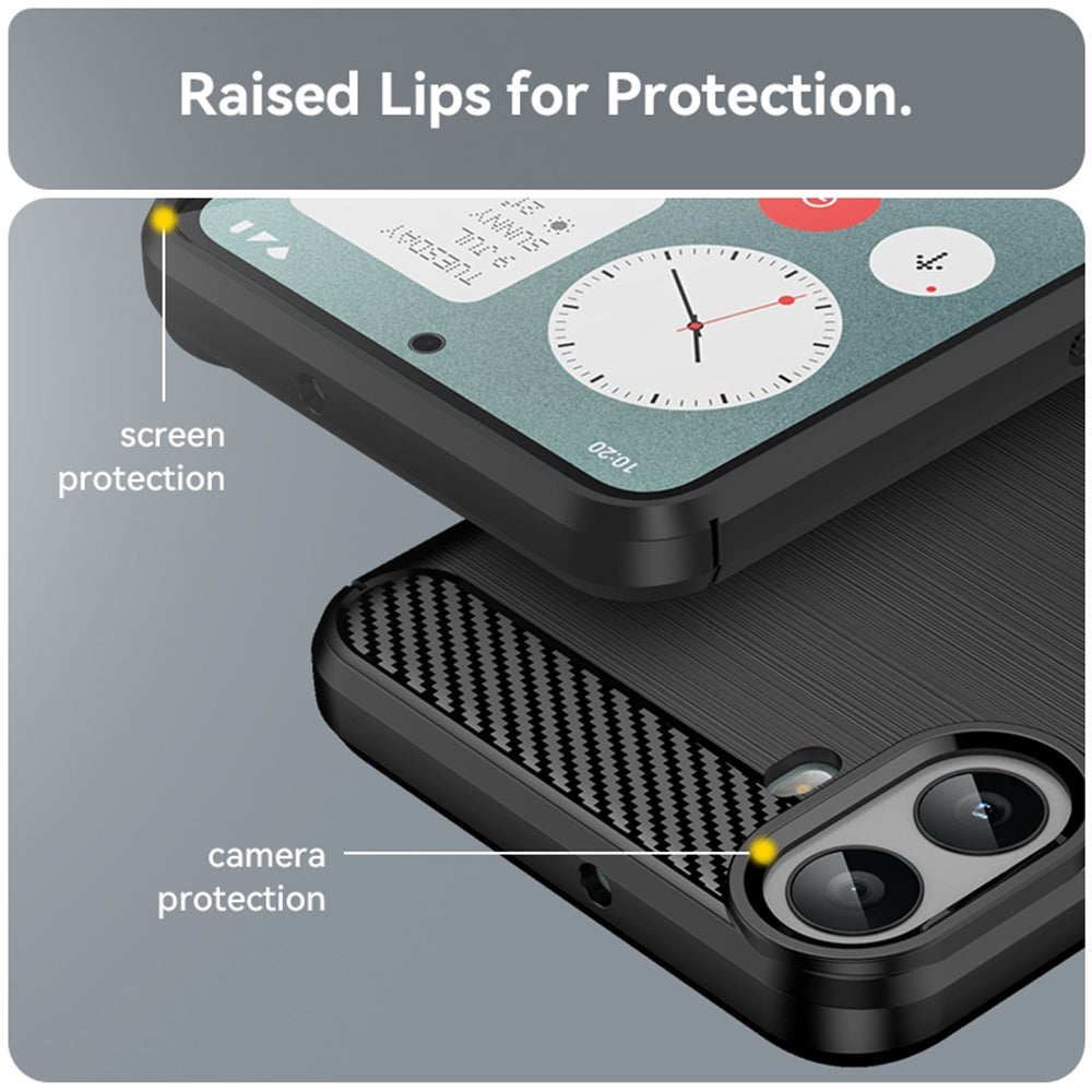 Coque pour Nothing CMF Phone 1, Techsuit, Carbone, Noire