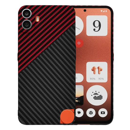 Coque pour Nothing CMF Phone 1, Techsuit, Carbonite FiberShell, Noir Rouge