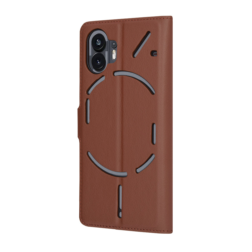 Coque pour Nothing Phone (2), Techsuit, Leather Folio, Marron