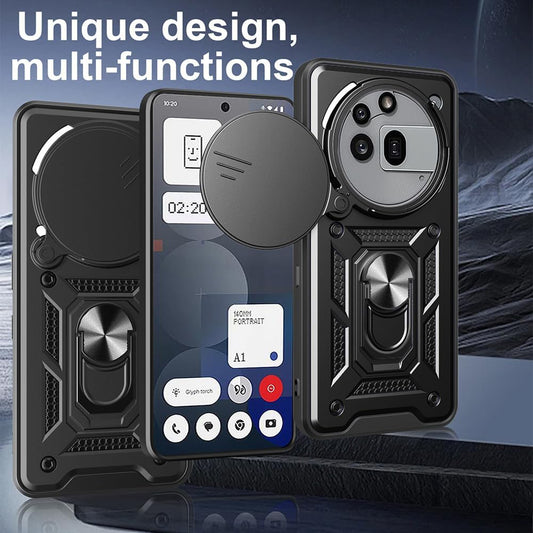 Coque pour Nothing Phone (3a) Pro, Techsuit, CamShield, Noire