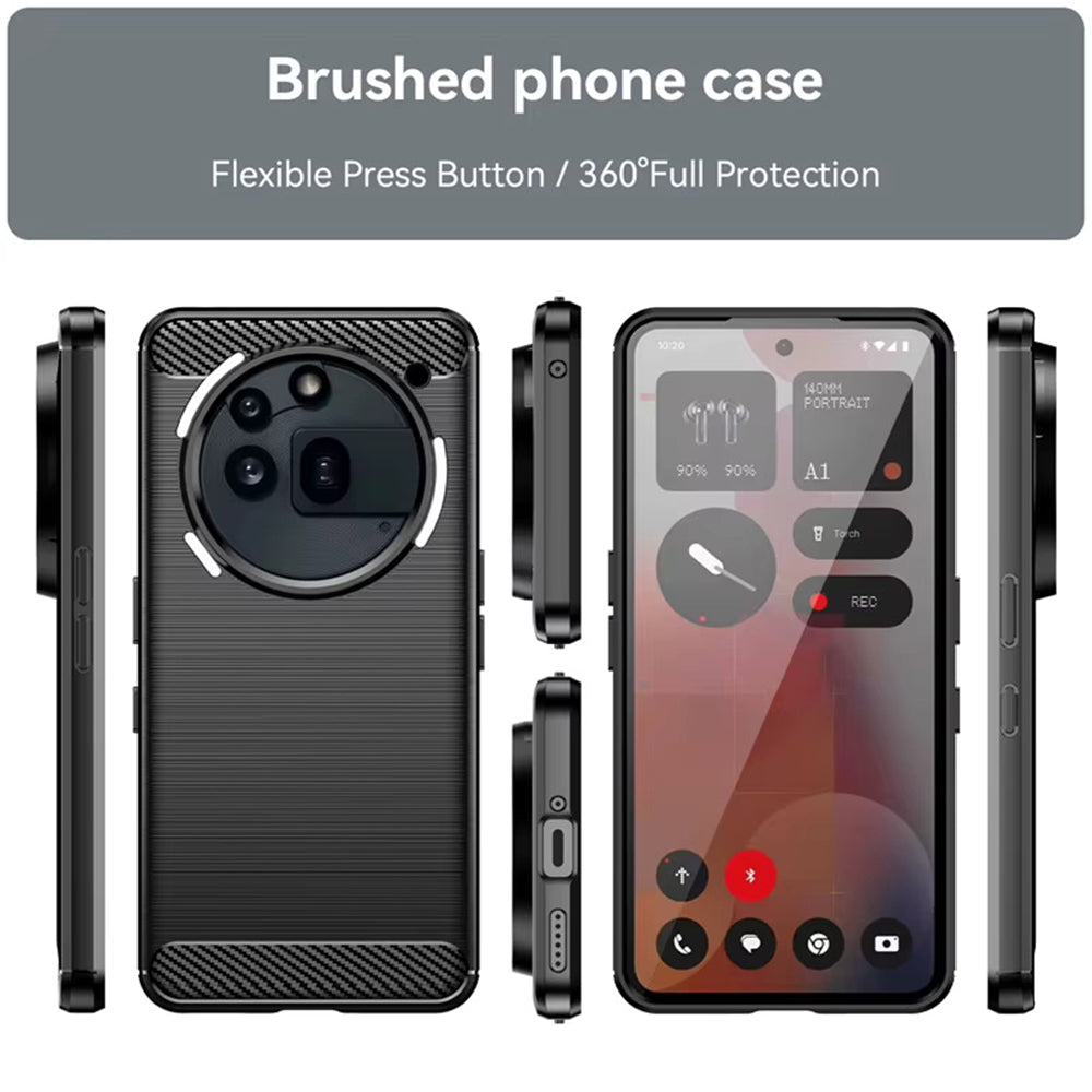 Coque pour Nothing Phone (3a) Pro, Techsuit, Carbone, Bleue