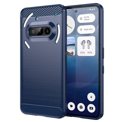 Coque pour Nothing Phone (3a), Techsuit, Carbone, Bleue