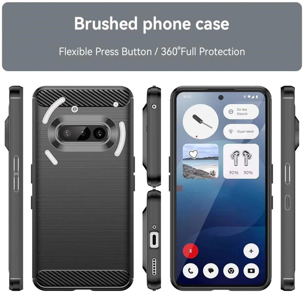 Coque pour Nothing Phone (3a), Techsuit, Carbone, Bleue