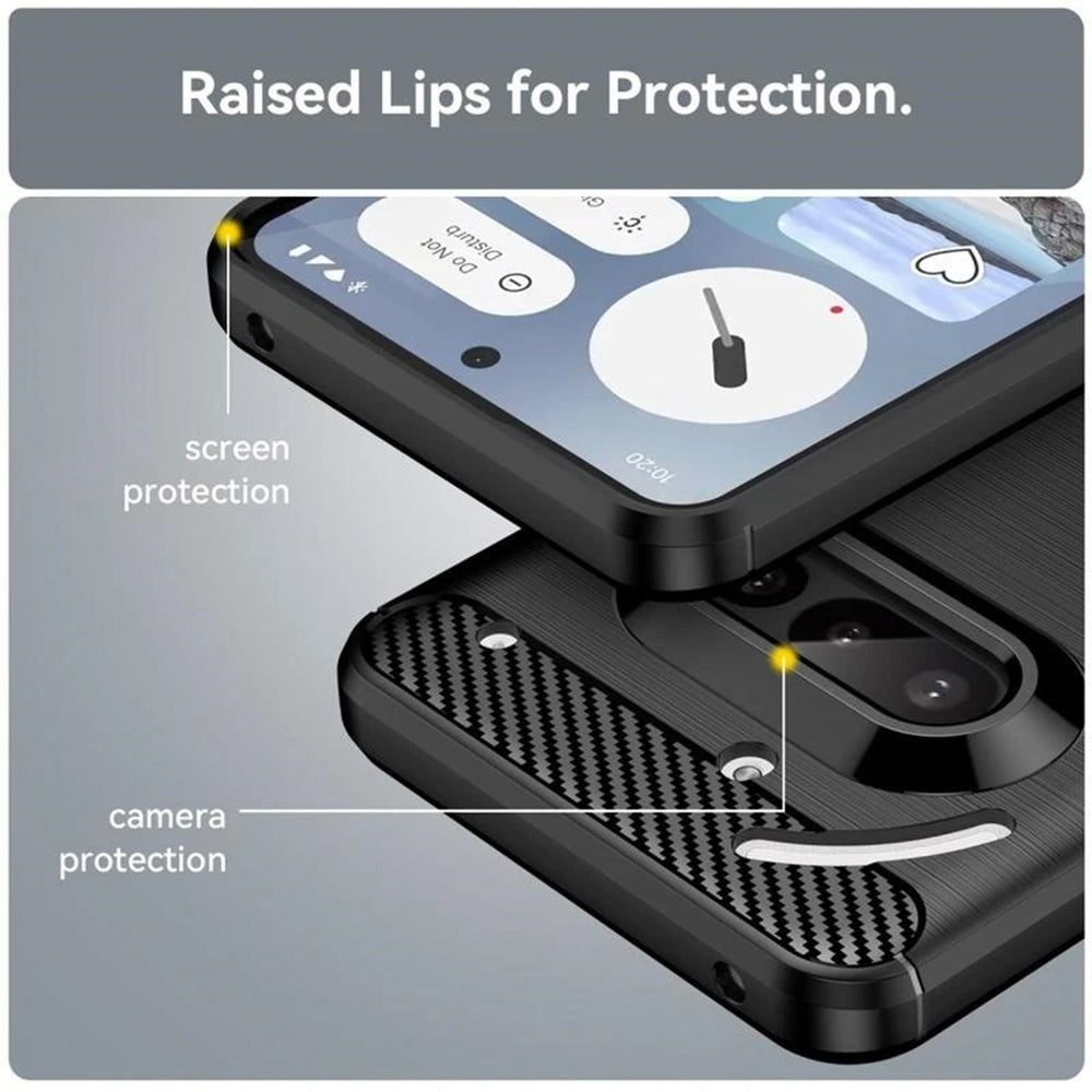Coque pour Nothing Phone (3a), Techsuit, Carbone, Bleue