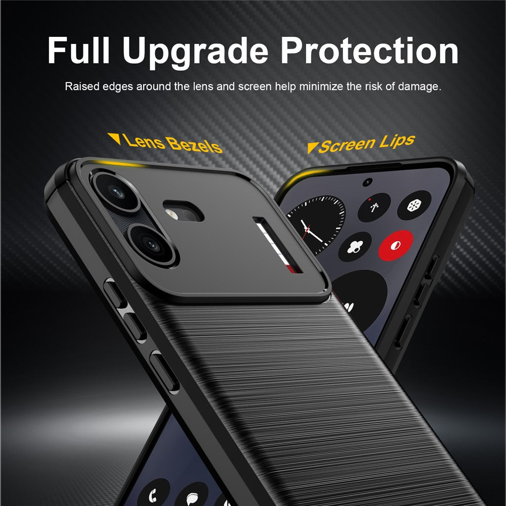 Coque pour Nothing Phone (4b), Techsuit, Carbone, Noire