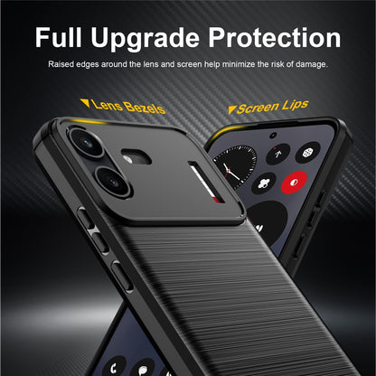 Coque pour Nothing Phone (4b), Techsuit, Carbone, Noire