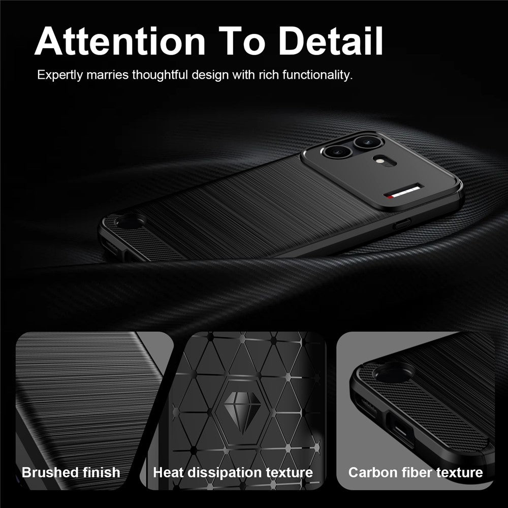 Coque pour Nothing Phone (4b), Techsuit, Carbone, Noire