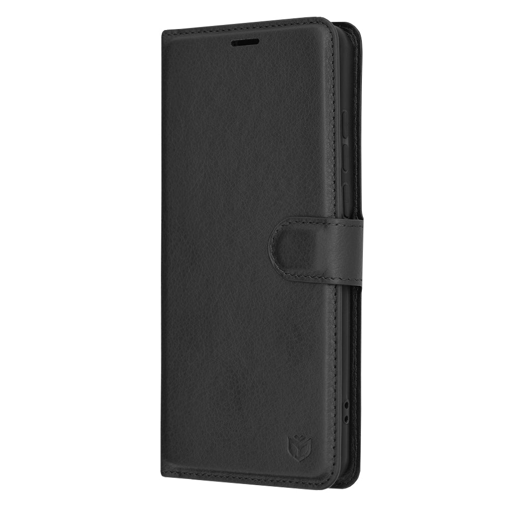 Case for OnePlus 12, Techsuit, Leather Folio, Black
