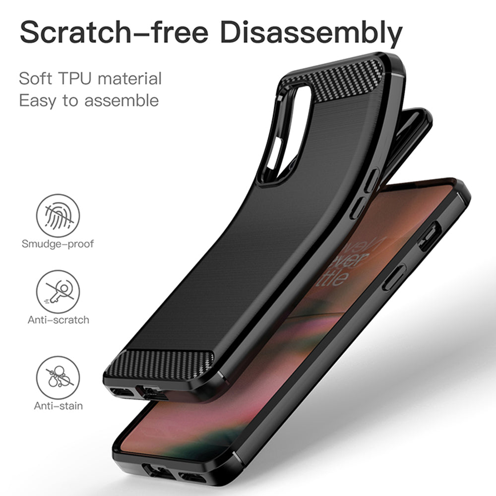 Coque pour OnePlus Nord 2 5G, Techsuit, Carbone, Noire