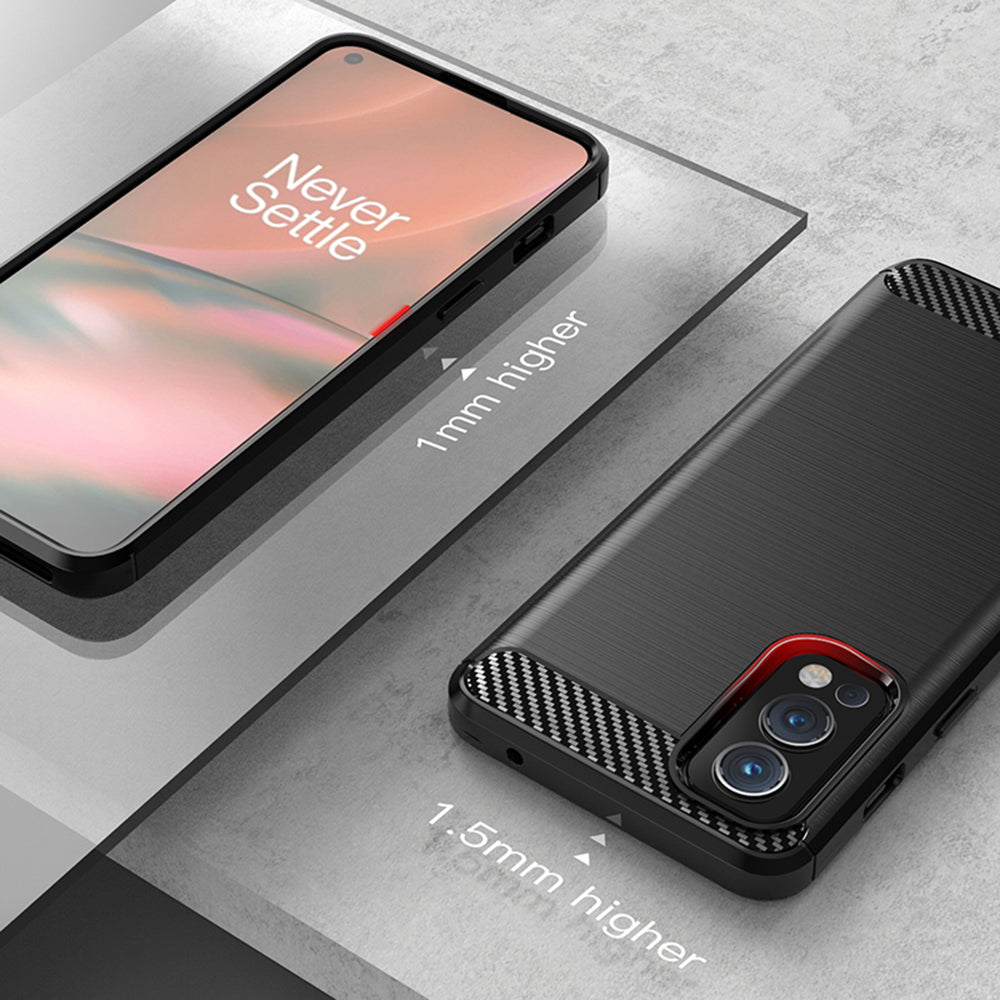 Coque pour OnePlus Nord 2 5G, Techsuit, Carbone, Noire
