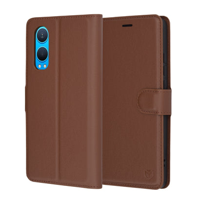 Coque pour OnePlus Nord CE4 Lite, Techsuit, Leather Folio, Marron