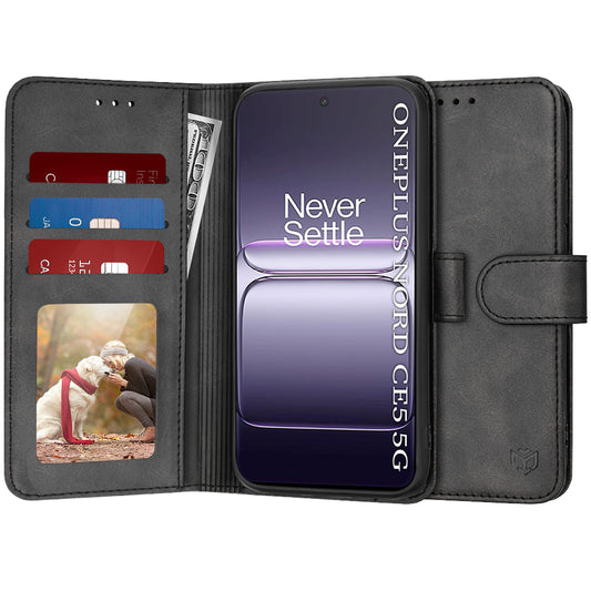 Coque pour OnePlus Nord CE5, Techsuit, Diary Book, Noire