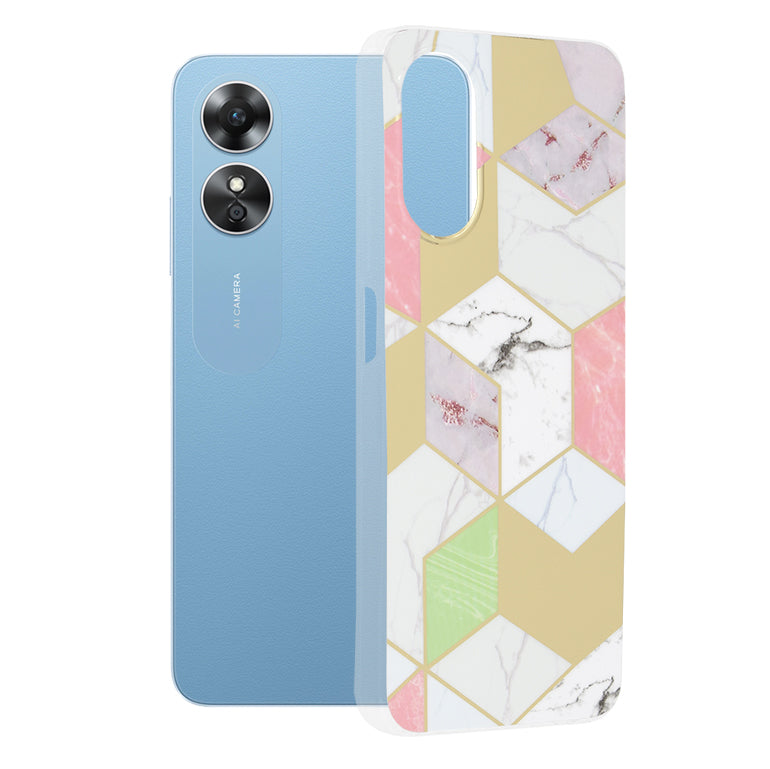 Coque pour Oppo A17, Techsuit, Marble, Violet