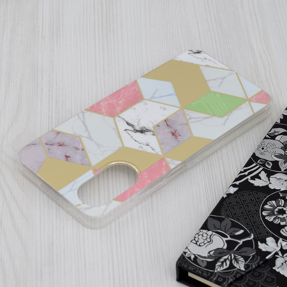 Coque pour Oppo A17, Techsuit, Marble, Violet