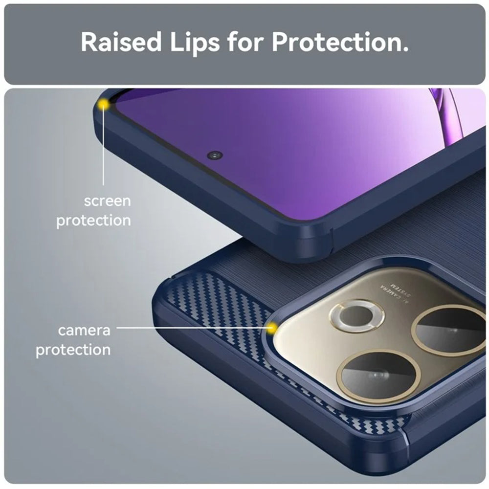 Coque pour Oppo A5 Pro 4G / A5 Pro, Techsuit, Carbone, Bleue