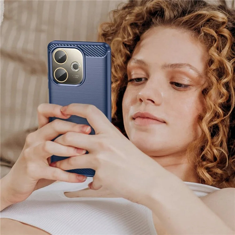 Coque pour Oppo A5 Pro 4G / A5 Pro, Techsuit, Carbone, Bleue