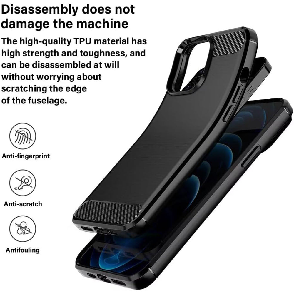 Étui pour Oppo A6 4G, Techsuit, Carbone, Noir