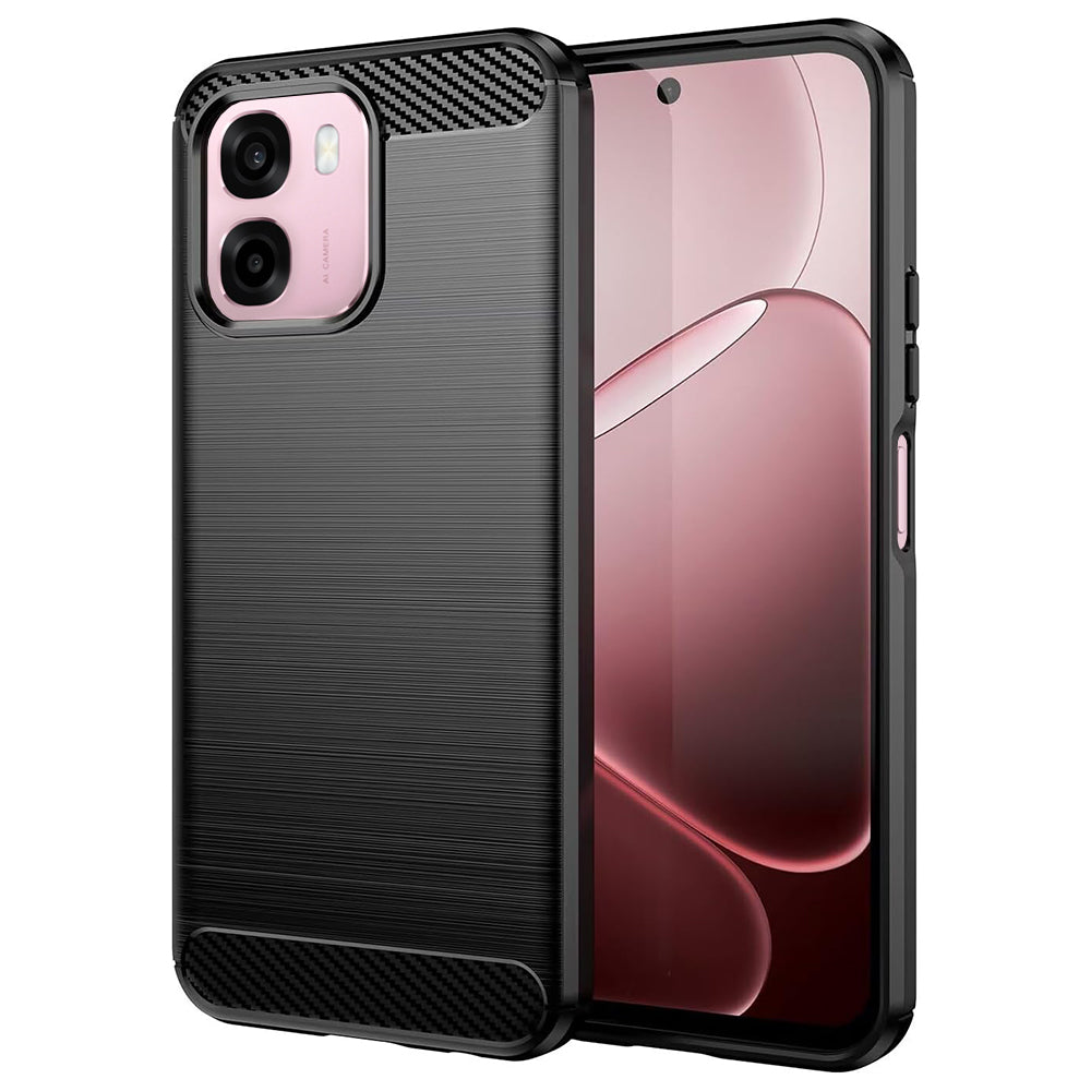 Étui pour Oppo A6 4G, Techsuit, Carbone, Noir