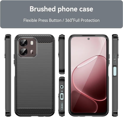 Étui pour Oppo A6 4G, Techsuit, Carbone, Noir