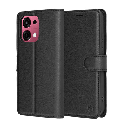 Étui pour Oppo A6 Pro 5G / A6 Pro 4G, Techsuit, Leather Folio, Noir