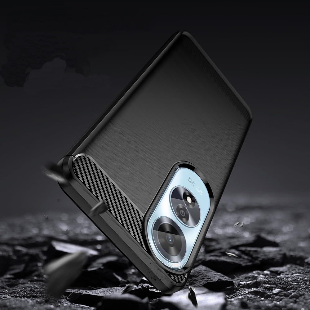 Coque pour Oppo A60, Techsuit, Carbone, Noire