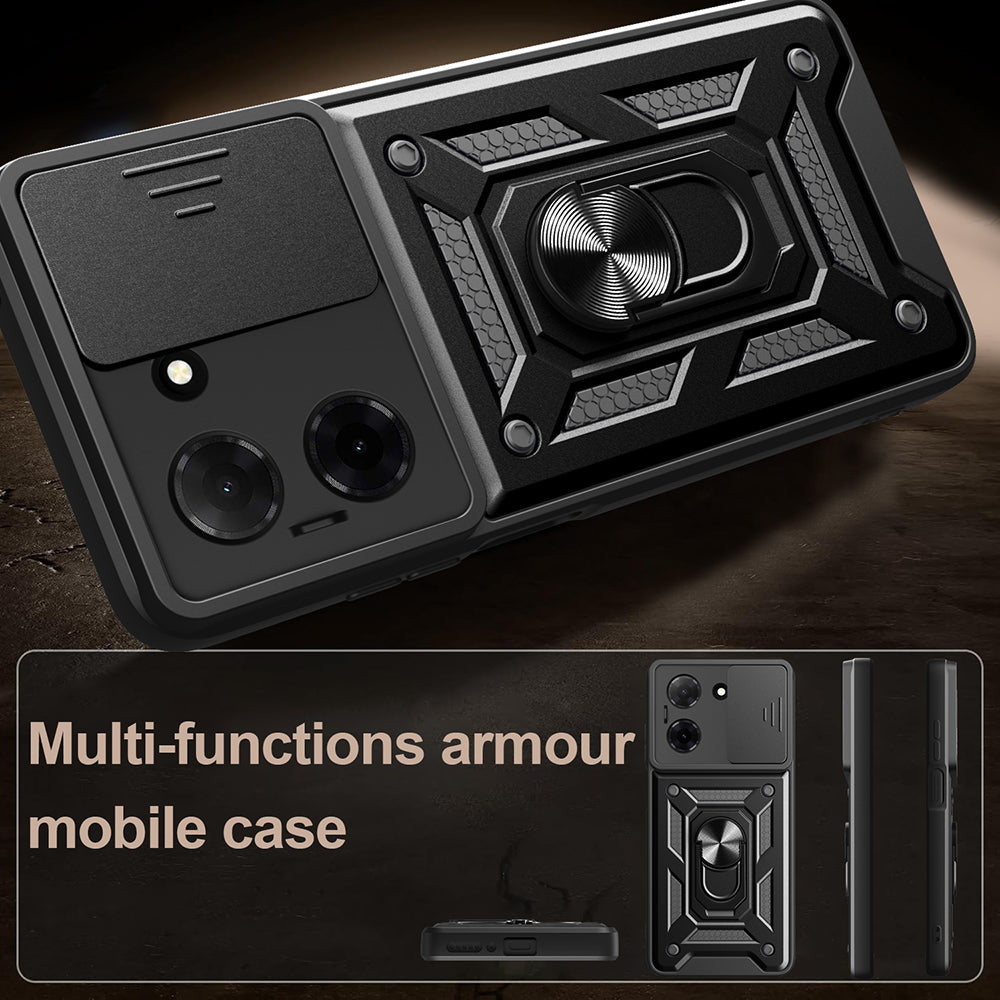 Étui pour Oppo A6x 4G / A6x, Techsuit, CamShield, Noir