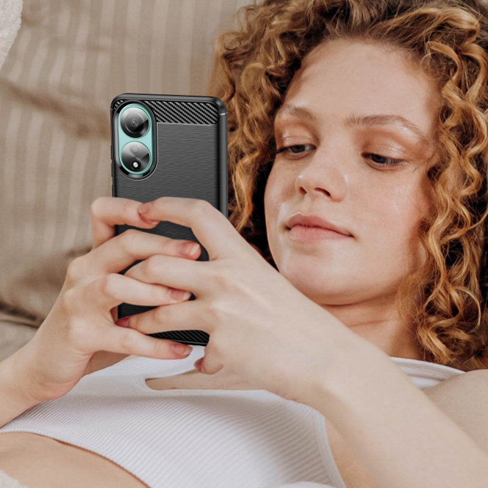 Coque pour Oppo A78 4G, Techsuit, Carbone, Noire